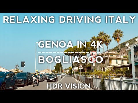 Driving Italy Genoa in 4K - Around Italian Coast Of Bogliasco- Italy Travel Video