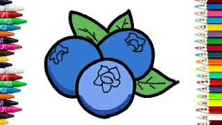 How to draw a Blueberry, step by step tutorial!
