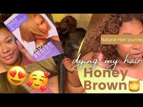 Dying Natural Hair Light Brown 🍯 DIY Honey Brown Hair...