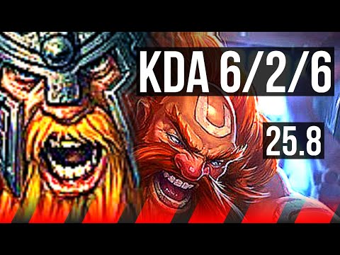 OLAF vs GRAGAS (TOP) | 6/2/6 | EUW Diamond | 25.8
