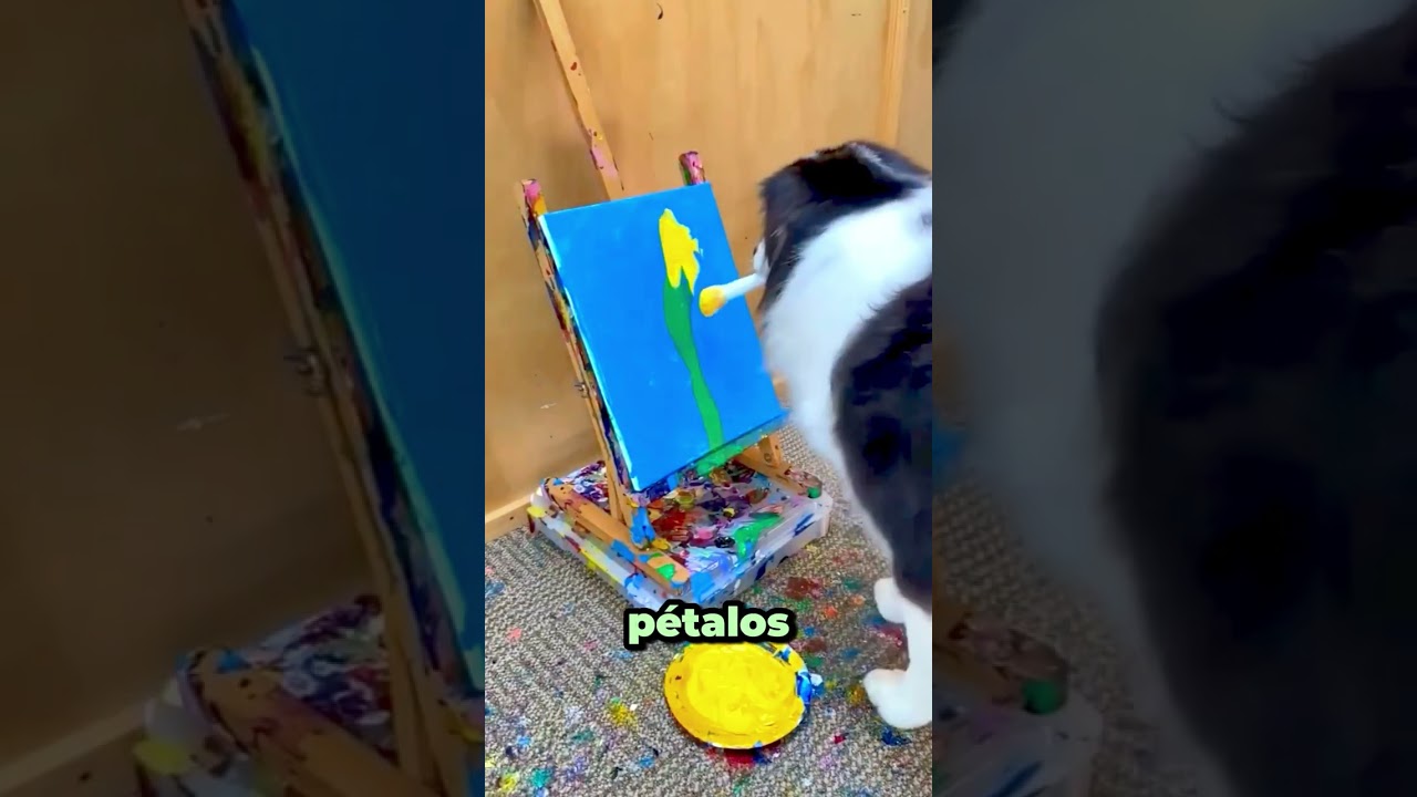 Este perrito pintó una flor… y el resultado es increíble