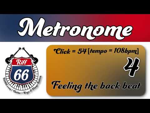 Metronome on 2 & 4 | Click track 54- tempo = 108 bpm | Feeling the back beat metronome practice.