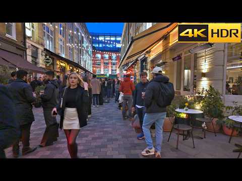 A Relaxing London Night Walk - 2024 | London Night Ambience through the West End [4K HDR]