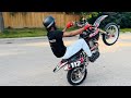 DAY 4 PRACTICING WHEELIES ON MY DIRTBIKE CRF150R FINDING THE BALANCE POINT