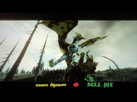 TOTAL WAR WARHAMMER II: MOON DRAGON vs HELL PIT ABOMINATION DUEL!!!