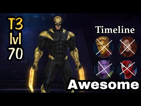 WOLVERINE ( lvl 70 _ Obelisk ) vs TIMELINE BATTLE 🔥AWESOME !!!! #mff