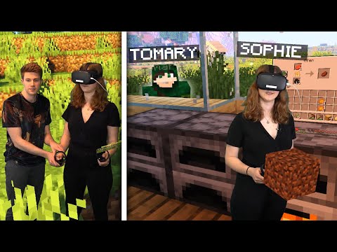 Annoying my GIRLFRIEND in MINECRAFT VR :D