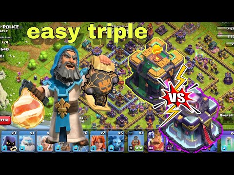 New TH14 destroyed max TH15 with fireball rocket loons 🗿🫢😱 #coc #fireball #th14attackstrategy 