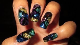 Stained Glass Nail Art Tutorial with Orly Flash Glam FX Glitters