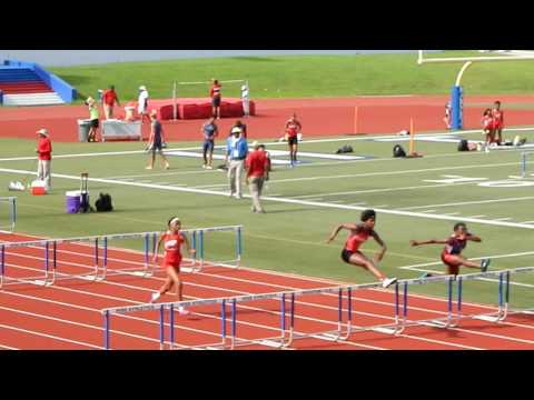 2016 USATF Gulf Association 15-16 Girls 100 Meter Hurdles Finals Heat 1/2 (6/24/16)