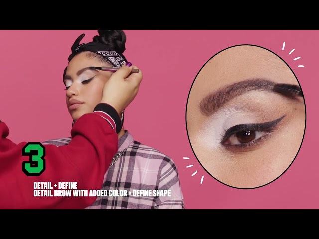 Someone applying Skinny Extra Long Brows With Zero To Brow Stencils