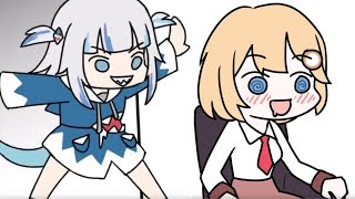 【手書きアニメ】ワトソン・アメリア、3DのBLデビューを邪魔するがうるぐら