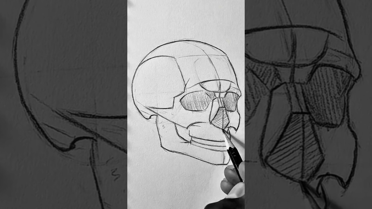 😱 Realistic Skull Sketch That Will Amaze You! 😍 #shorts