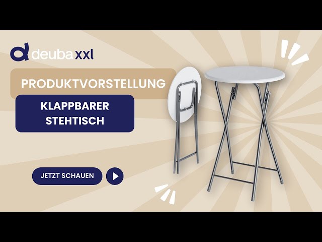 Vidéo teaser pour CASARIA® Stehtisch Weiß Holzdekor Ø60cm klappbar