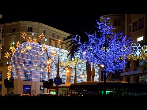 Winter night in Malaga city | Costa del Sol, Andalusia, Spain 4K