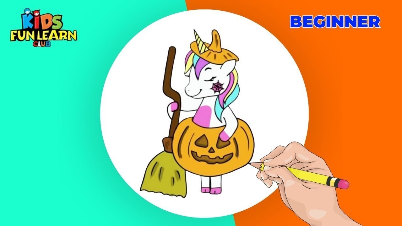 How To Draw A Halloween Unicorn for Kids