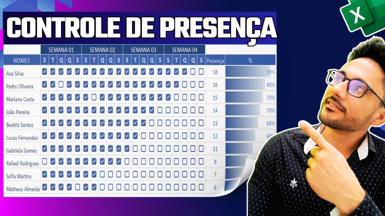 Como Fazer Planilha de Controle de Presenças no Excel | Planilha Moderna e Automática