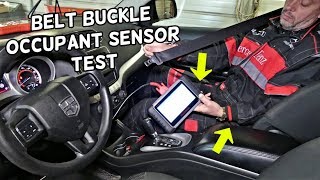 HOW TO TEST SEAT BELT BUCKLE AND AIRBAG OCCUPANCY SENSOR ON DODGE JOURNEY, FIAT FREEMONT