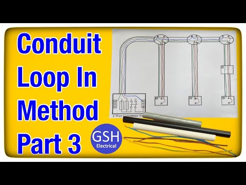 Wiring Diagram Conduit Loop-In Method Part 3 - Lighting Circuits in PVC Singles - 3 One Way Lights