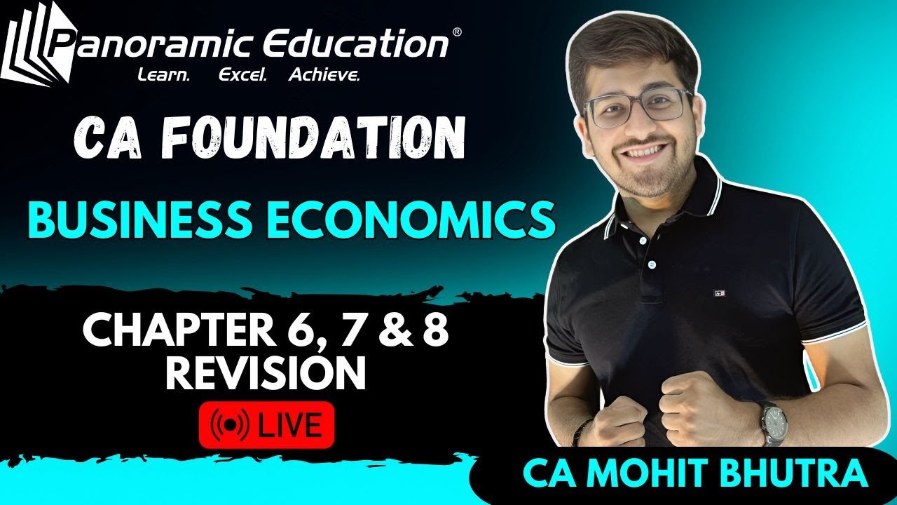 CA Foundation | Business Economics | Chapter 6, 7 & 8 | Revision | CA Mohit Bhutra
