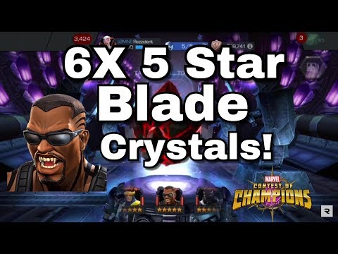 6x 5 Star Blade Crystals - Marvel Contest Of Champions