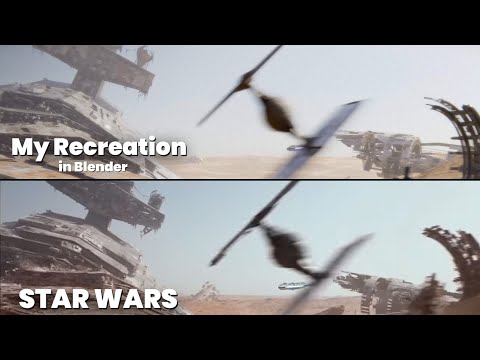 I Recreated in Blender This Star Wars Scene |Star Wars The Force Awakens