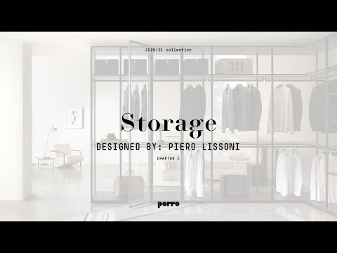 Porro - 2020/21 News: Storage in black sugi finishing, designed by: Piero Lissoni + CRS