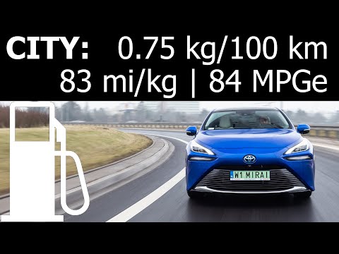 Thumbnail for Toyota Mirai II Hydrogen Fuel Cell: city consumption economy. kg/100 km, mi/kg MPGe :: [1001cars] by Toyota, WiLL, Toyota Mirai, Car