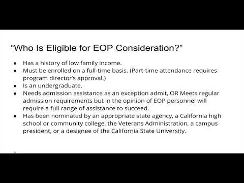 Educational Opportunity Program Eop Introduction