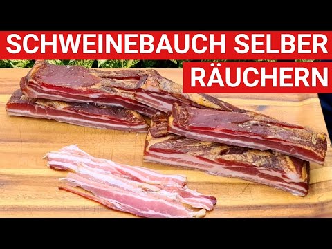🔥 GRILLBLITZ: Bauchspeck selber räuchern Bacon Schweinebauch kalträuchern, Anleitung, Schinken
