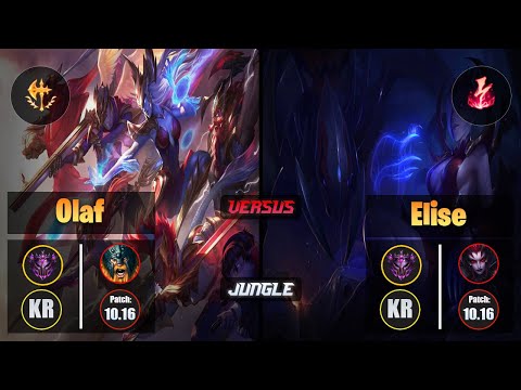 Master OLAF [Conqueror] (Jungle) VS  ELISE - Master KR Patch 10.16