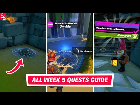 ALL Week 5 Challenges/Quests Guide! (Dig up and find the Gnomes) | Fortnite Battle Royale Season 5