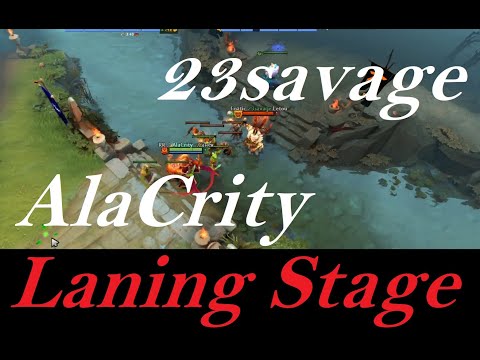 23savage Monkey King vs AlaCrity Ember Spirit - double kill - Laning Stage - dota2