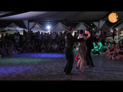  Fernando Sanchez,    Ariadna Naveira,    Joe Corbata,    and  Lucila Cionci  are  dancing  at  Catania Tango Festival  in  2016