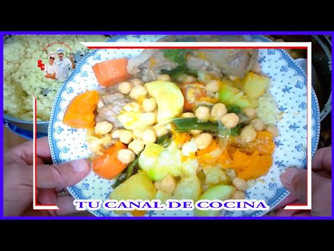 🍜 COUSCOUS RECETA MARROQUI 🐑 CON CORDERO POLLO Y VERDURAS
