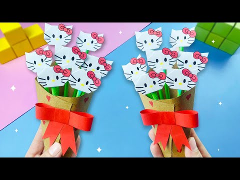 Hello Kitty Flower Boutique / How to make Mini Flowers Bouquet / MIA Art & Craft