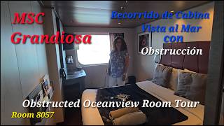  Obstructed Ocean View Cabin tour on the MSC Grandiosa. #vlog #travel #cruise #tour
