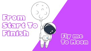 Digital art: fly me to moon (complete digital process)