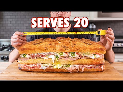 Ultimate Super Bowl Giant Sandwich with Homemade Mortadella and Focaccia