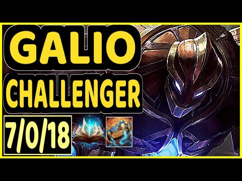 BJERGSEN (GALIO) - 7/0/18 KDA MID CHALLENGER GAMEPLAY - NA
