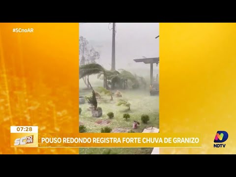 Tempestade com granizo assusta moradores em Pouso Redondo