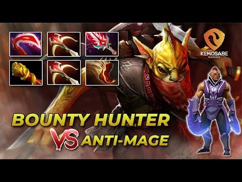 Bounty Hunter VS Anti-Mage Hard Carry - 14 Kills | Dota 2 Silly Builds
