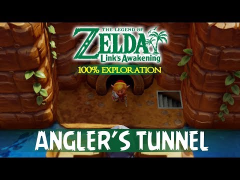 Level 4 - Angler's Tunnel 100% Exploration walkthrough | The Legend of Zelda: Link's Awakening