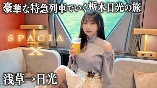豪華特急スペーシアXの完全個室に初めて乗車、紅葉の日光を楽しむ女1人旅...