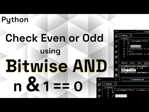 Python Program To Check Even Or Odd Using Bitwise And Operator Python For Beginners
