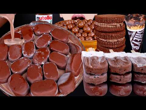 ASMR TICO CHOCOLATE ICE CREAM MALTESERS NUTELLA DESSERT MUKBANG 초콜릿 먹방チョコレートアイスクリーム 咀嚼音EATING SOUNDS