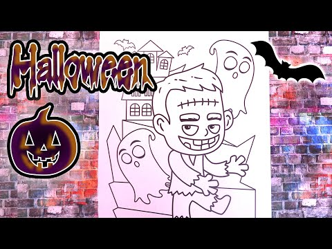 Halloween 2022 Coloriage Frankenstein Maison Hantée
