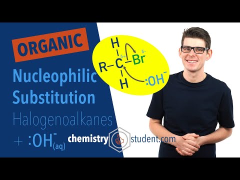 Nucleophilic Substitution of Halogenoalkanes with Hydroxide Ions, OH- (A-level Chemistry)
