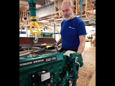 Volvo Penta engine installation at Hallberg-Rassy