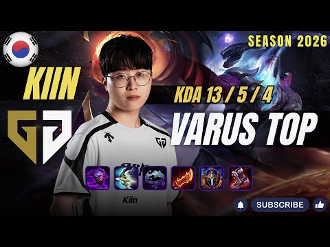 GEN Kiin VARUS TOP vs ZAAHEN - Patch 26.1 KR Ranked | lolrec